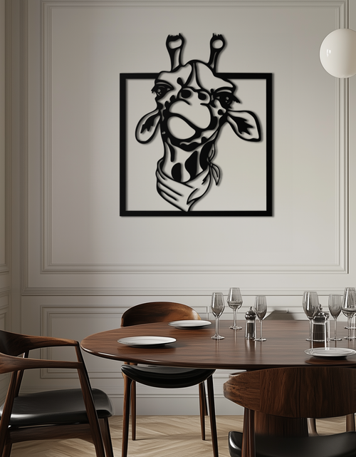 Load image into Gallery viewer, Giraffe Metal Wall Art - Playful Safari Animal Decor- KAF165
