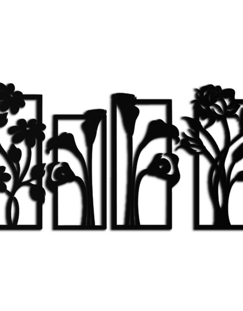 Load image into Gallery viewer, Floral Metal Wall Art - Elegant Botanical Panel Set- KAF167
