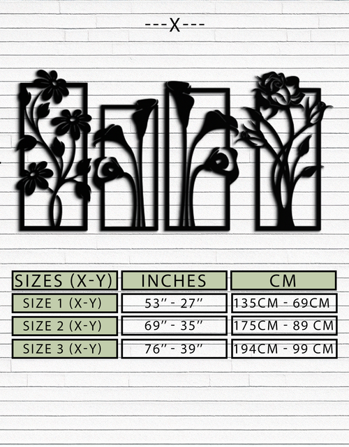 Load image into Gallery viewer, Floral Metal Wall Art - Elegant Botanical Panel Set- KAF167
