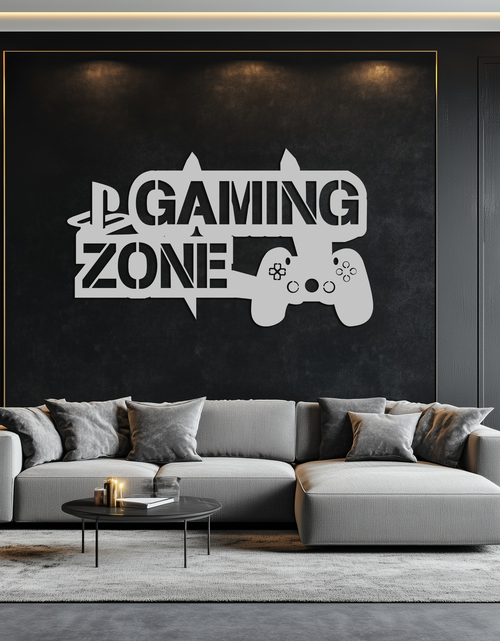Load image into Gallery viewer, Gaming Zone Metal Wall Art - Gamer Room Decor- KAF169
