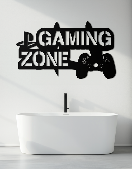 Load image into Gallery viewer, Gaming Zone Metal Wall Art - Gamer Room Decor- KAF169
