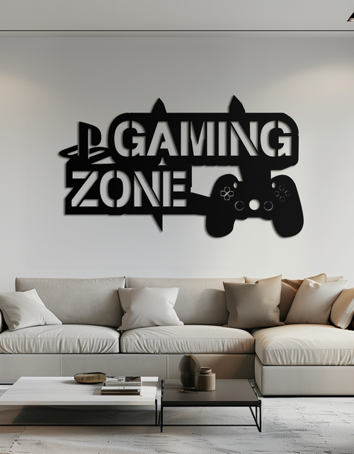 Load image into Gallery viewer, Gaming Zone Metal Wall Art - Gamer Room Decor- KAF169
