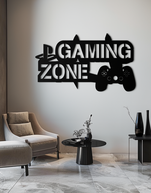 Load image into Gallery viewer, Gaming Zone Metal Wall Art - Gamer Room Decor- KAF169

