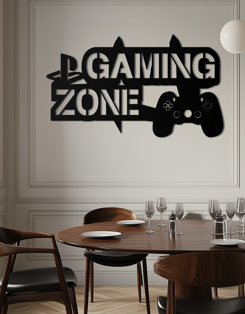 Load image into Gallery viewer, Gaming Zone Metal Wall Art - Gamer Room Decor- KAF169
