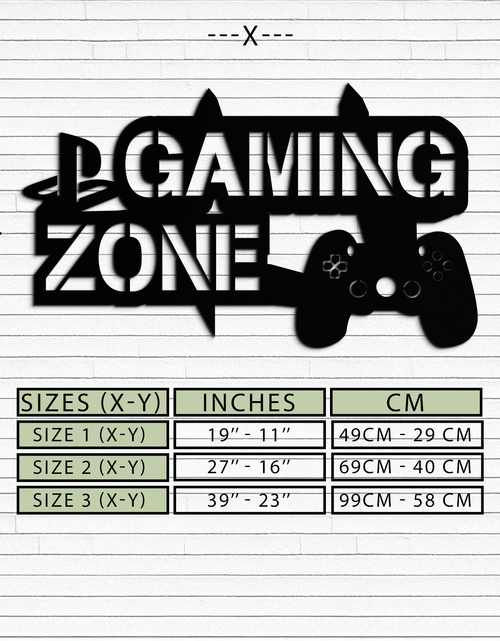 Load image into Gallery viewer, Gaming Zone Metal Wall Art - Gamer Room Decor- KAF169
