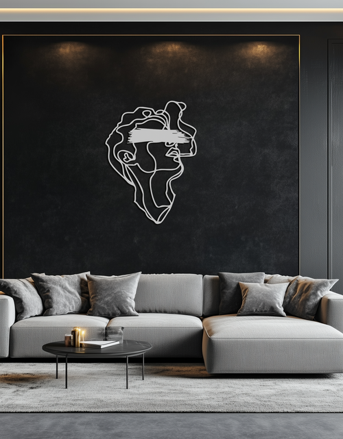Load image into Gallery viewer, Blindfolded Men Metal Wall Art - Abstract Minimalist Line Art Decor- KAF170
