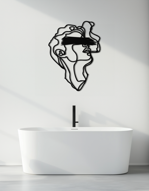 Load image into Gallery viewer, Blindfolded Men Metal Wall Art - Abstract Minimalist Line Art Decor- KAF170
