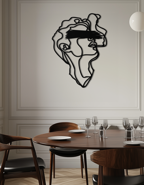 Load image into Gallery viewer, Blindfolded Men Metal Wall Art - Abstract Minimalist Line Art Decor- KAF170
