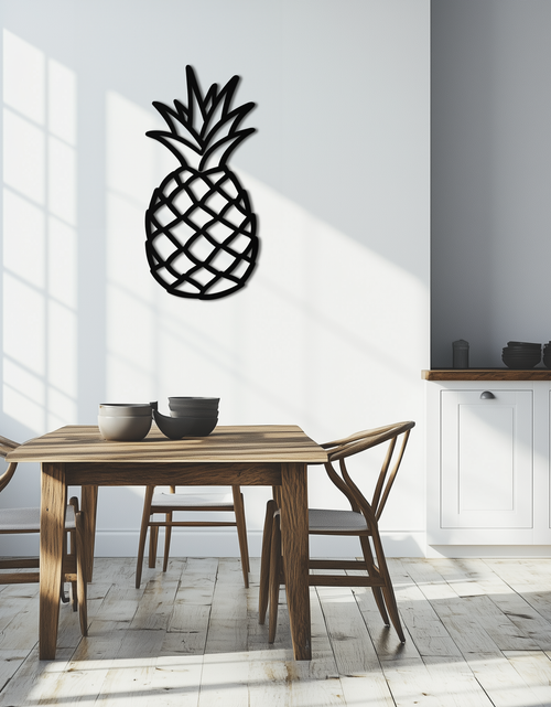 Load image into Gallery viewer, Pineapple Metal Wall Art - Tropical Geometric Home Decor- KAF171

