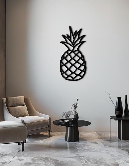 Load image into Gallery viewer, Pineapple Metal Wall Art - Tropical Geometric Home Decor- KAF171
