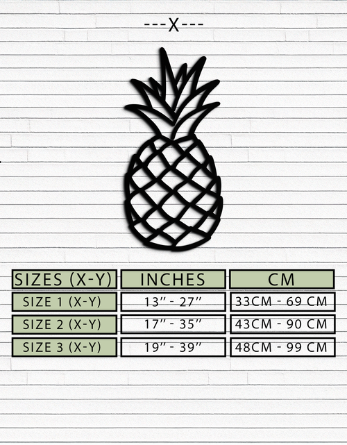 Load image into Gallery viewer, Pineapple Metal Wall Art - Tropical Geometric Home Decor- KAF171
