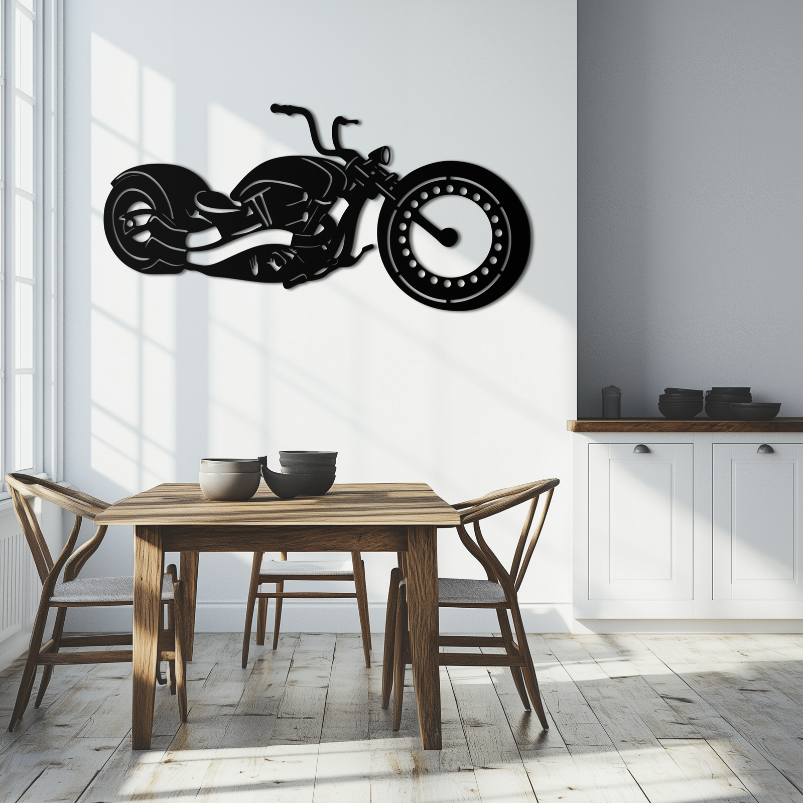 Motosiklet Metal Duvar Sanatı - Garaj ve Erkek Mağarası için Motorcu Dekoru - KAF172
