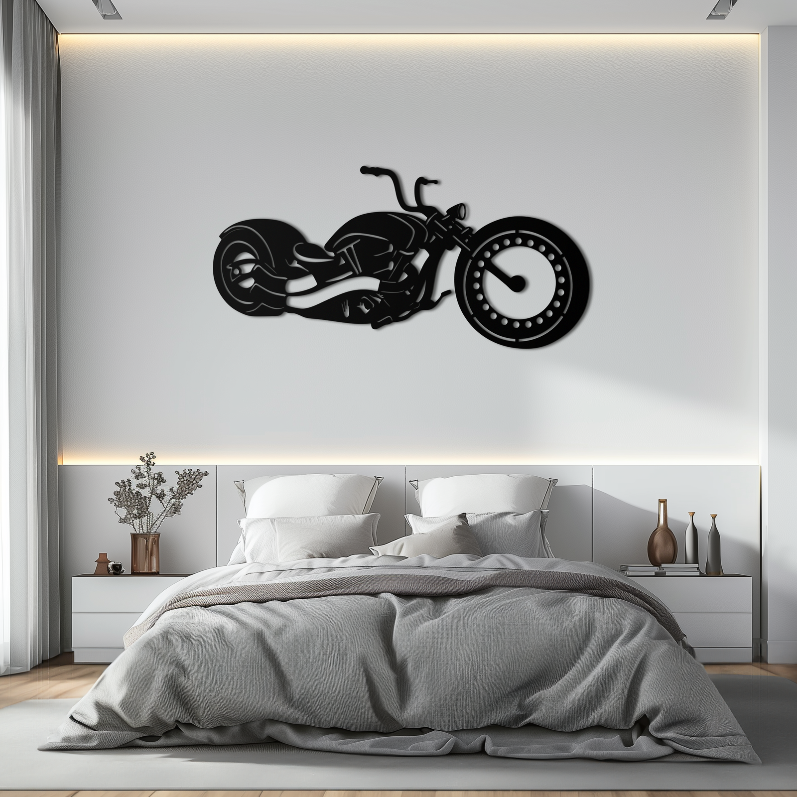 Motosiklet Metal Duvar Sanatı - Garaj ve Erkek Mağarası için Motorcu Dekoru - KAF172