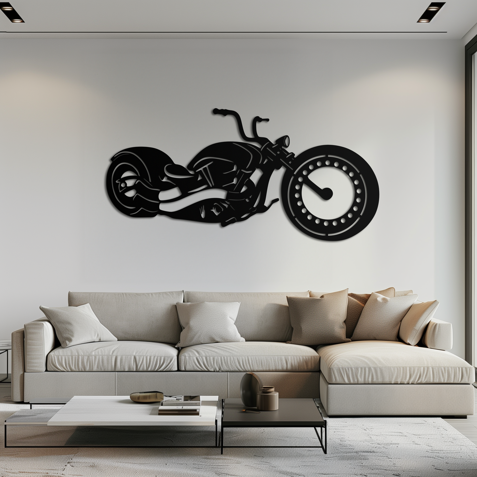 Motosiklet Metal Duvar Sanatı - Garaj ve Erkek Mağarası için Motorcu Dekoru - KAF172
