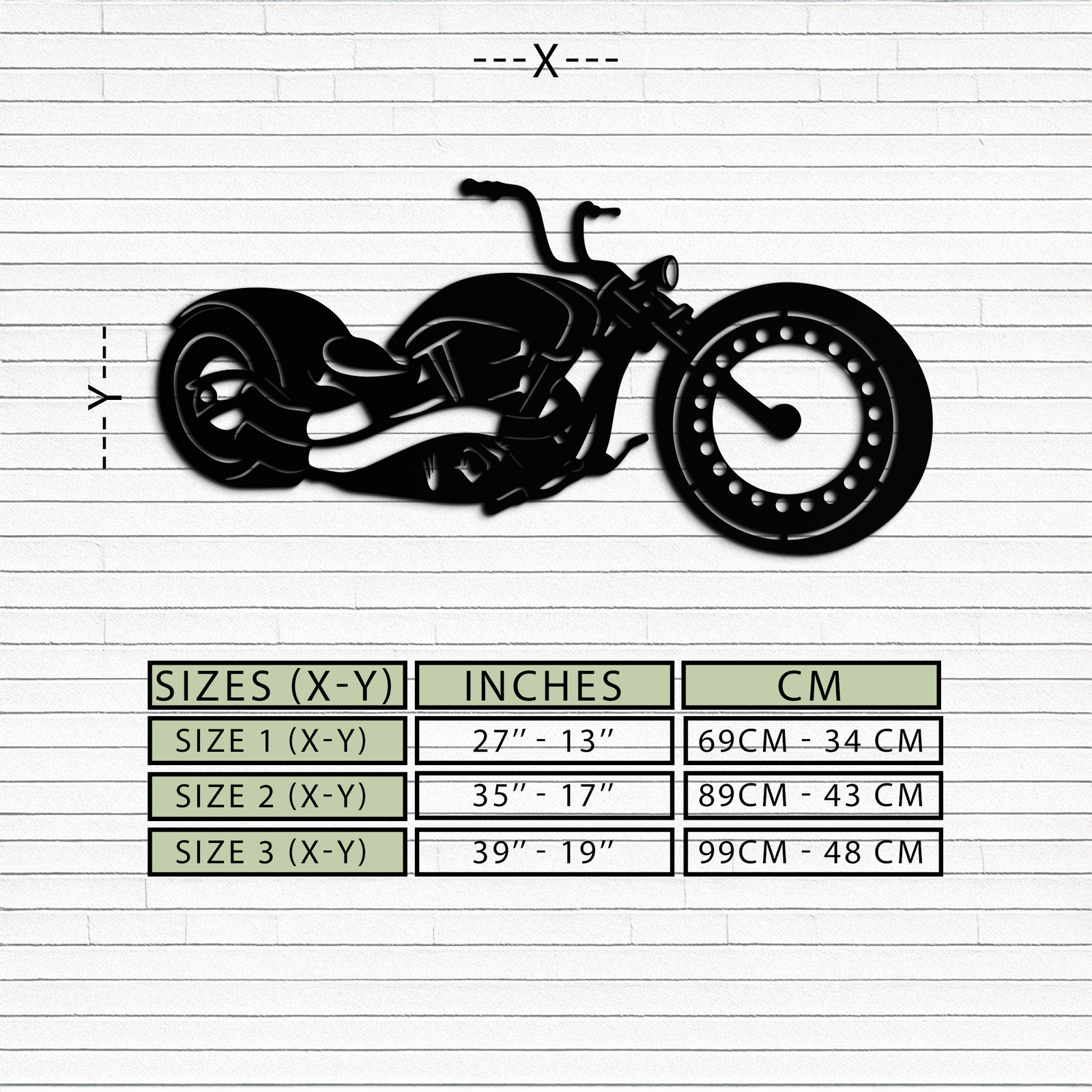 Motosiklet Metal Duvar Sanatı - Garaj ve Erkek Mağarası için Motorcu Dekoru - KAF172