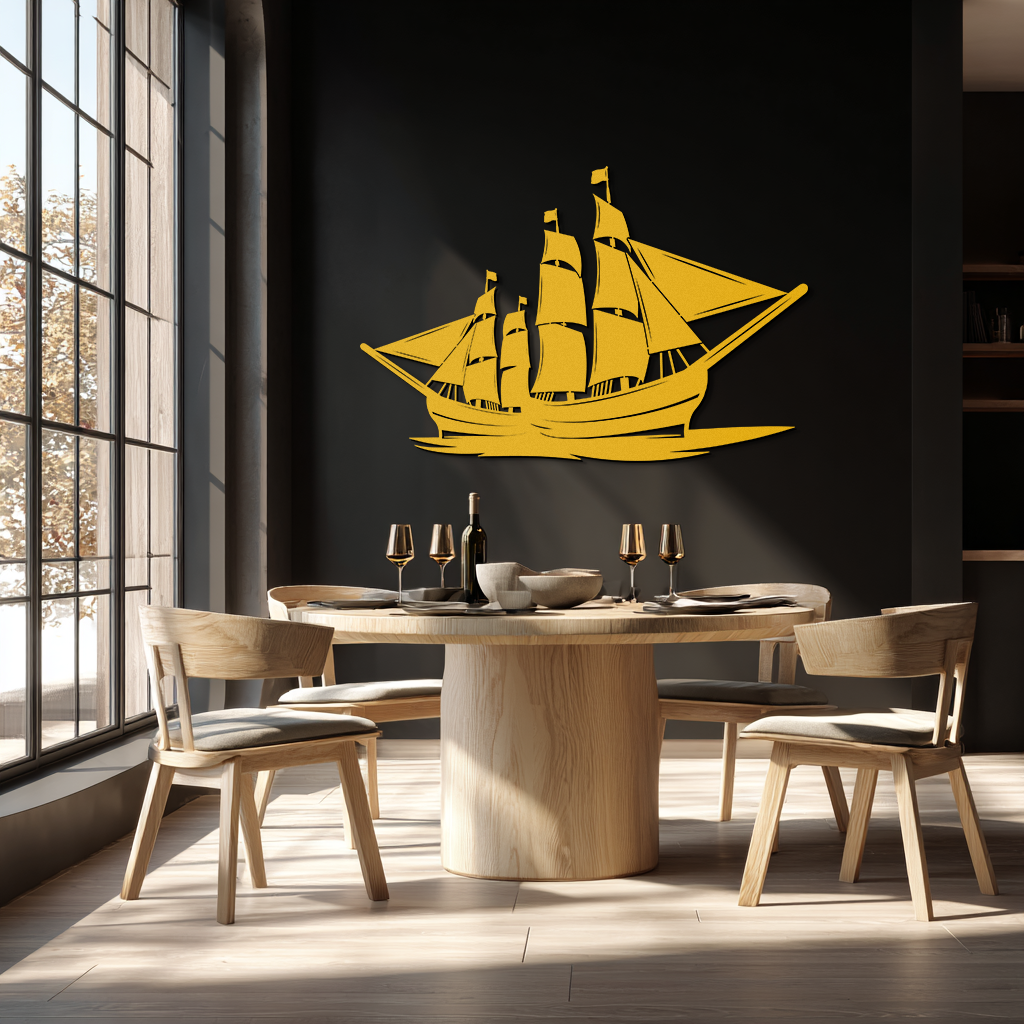 Pirate Ship Metal Wall Art - Nautical Decor for Home & Office- KAF175