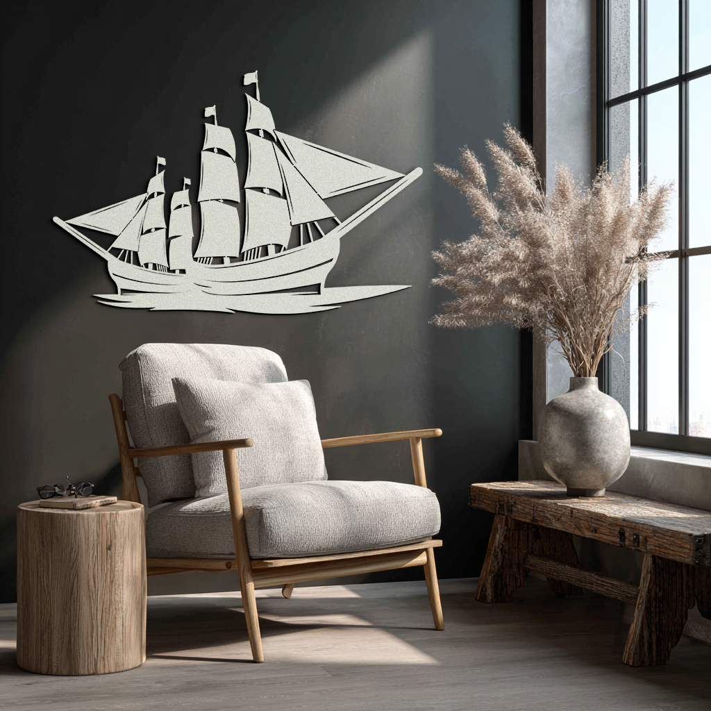 Pirate Ship Metal Wall Art - Nautical Decor for Home & Office- KAF175