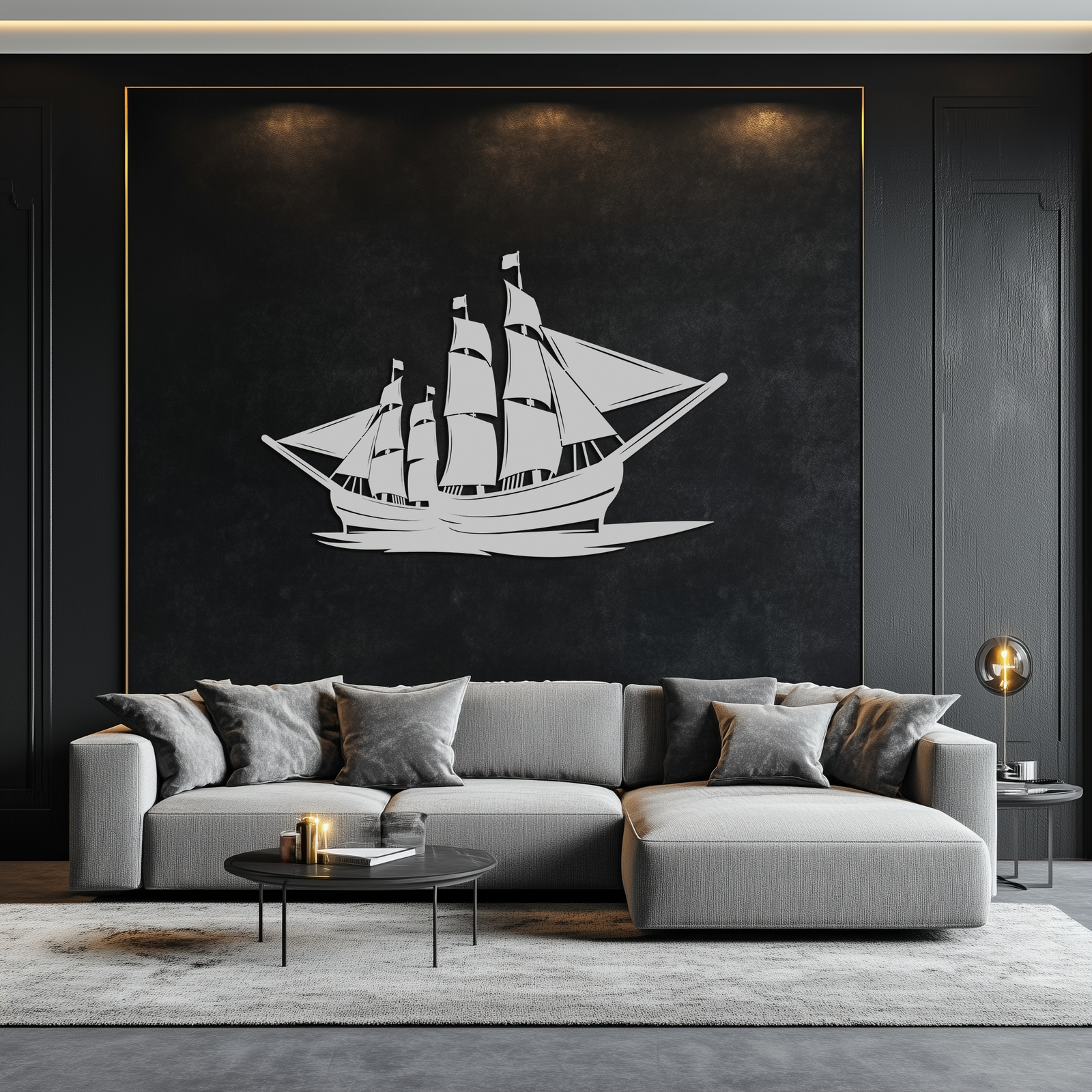 Pirate Ship Metal Wall Art - Nautical Decor for Home & Office- KAF175