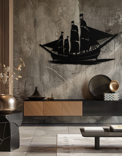 Load image into Gallery viewer, Pirate Ship Metal Wall Art - Nautical Decor for Home &amp; Office- KAF175
