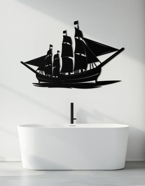 Load image into Gallery viewer, Pirate Ship Metal Wall Art - Nautical Decor for Home &amp; Office- KAF175
