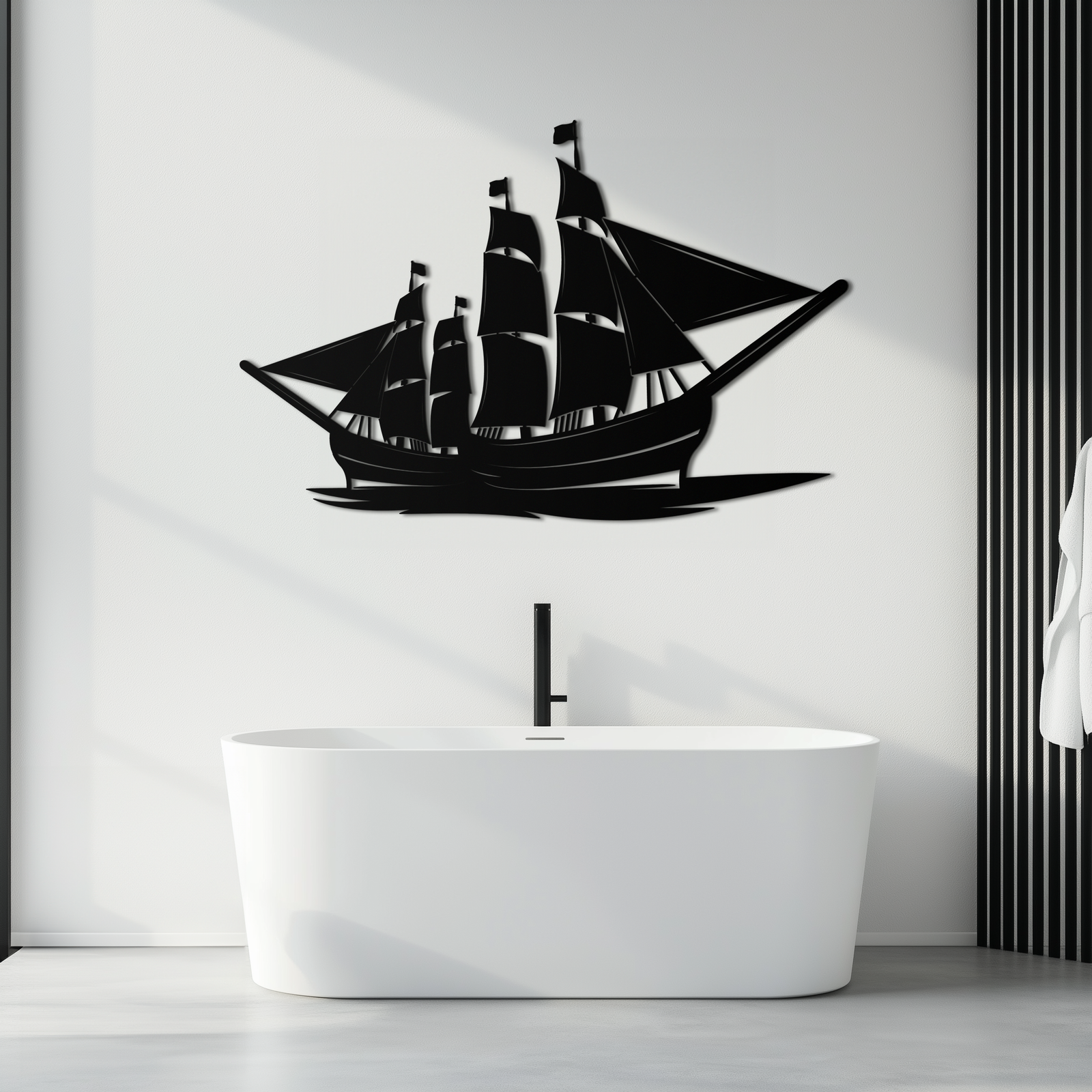 Pirate Ship Metal Wall Art - Nautical Decor for Home & Office- KAF175