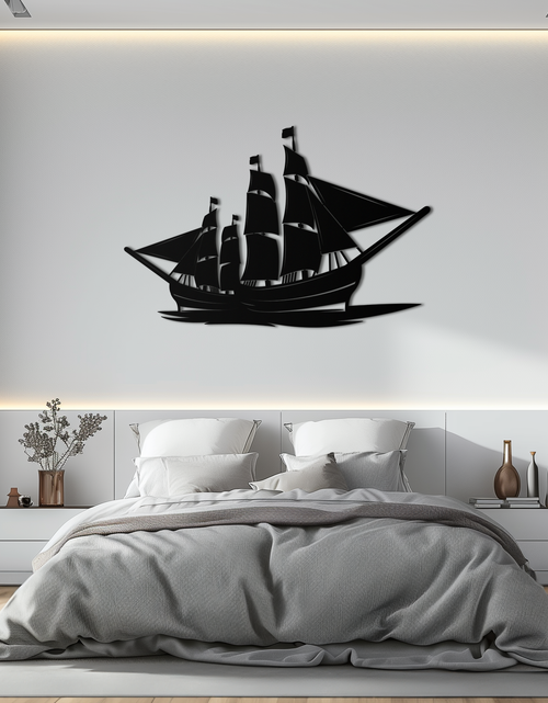 Load image into Gallery viewer, Pirate Ship Metal Wall Art - Nautical Decor for Home &amp; Office- KAF175
