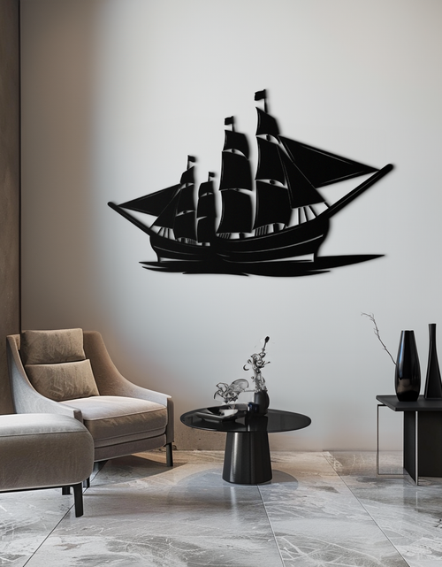 Load image into Gallery viewer, Pirate Ship Metal Wall Art - Nautical Decor for Home &amp; Office- KAF175
