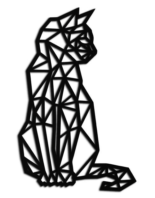 Load image into Gallery viewer, Geometric Cat Metal Wall Art - Modern Feline Home Decor- KAF176
