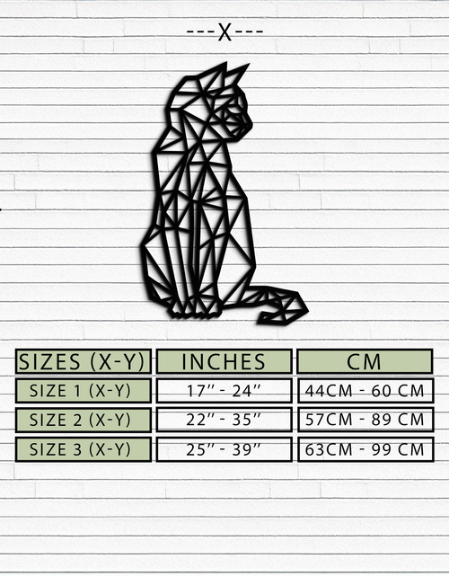 Load image into Gallery viewer, Geometric Cat Metal Wall Art - Modern Feline Home Decor- KAF176
