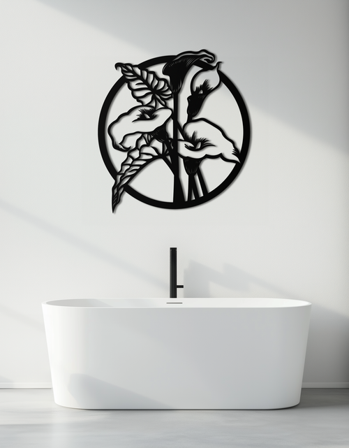 Load image into Gallery viewer, Floral Elegance Metal Wall Art - Modern Circular Flower Decor- KAF177
