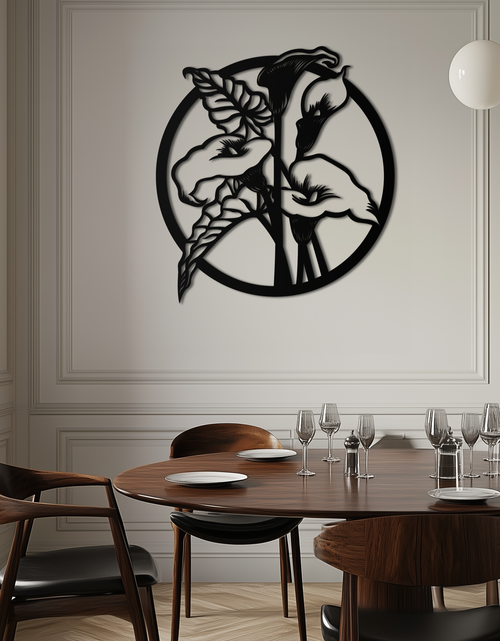 Load image into Gallery viewer, Floral Elegance Metal Wall Art - Modern Circular Flower Decor- KAF177

