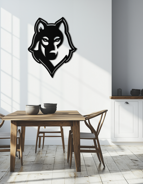 Load image into Gallery viewer, Wolf Metal Wall Art - Geometric Wolf Head Wall Decor- KAF178
