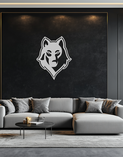 Load image into Gallery viewer, Wolf Metal Wall Art - Geometric Wolf Head Wall Decor- KAF178
