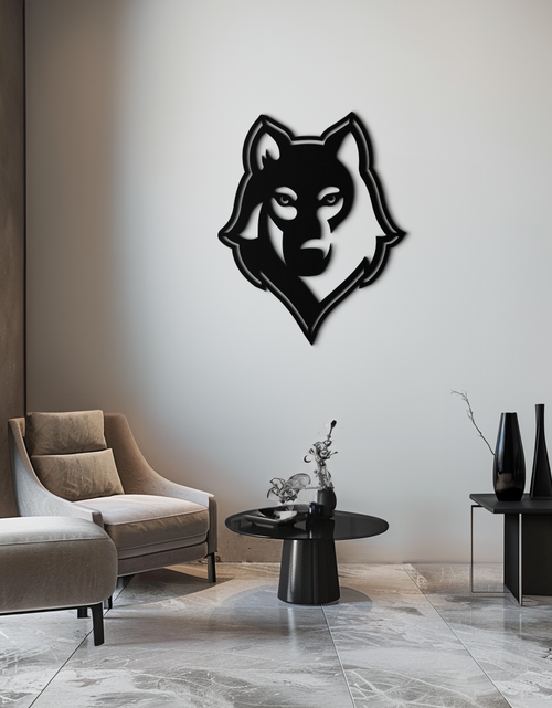 Load image into Gallery viewer, Wolf Metal Wall Art - Geometric Wolf Head Wall Decor- KAF178
