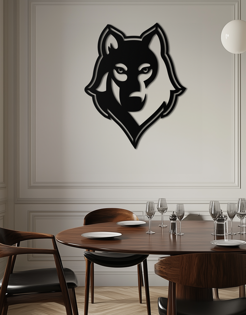 Load image into Gallery viewer, Wolf Metal Wall Art - Geometric Wolf Head Wall Decor- KAF178
