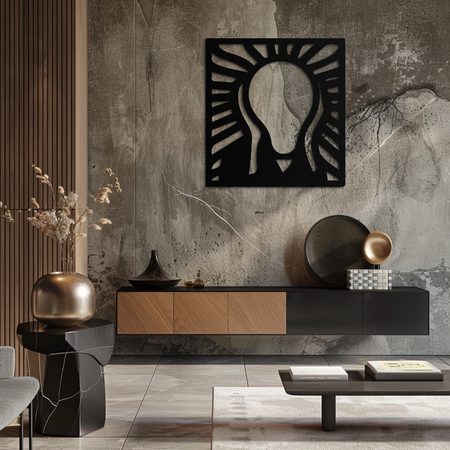 Çığlık Metal Duvar Sanatı - Minimalist Ekspresyonist Dekor- KAF179