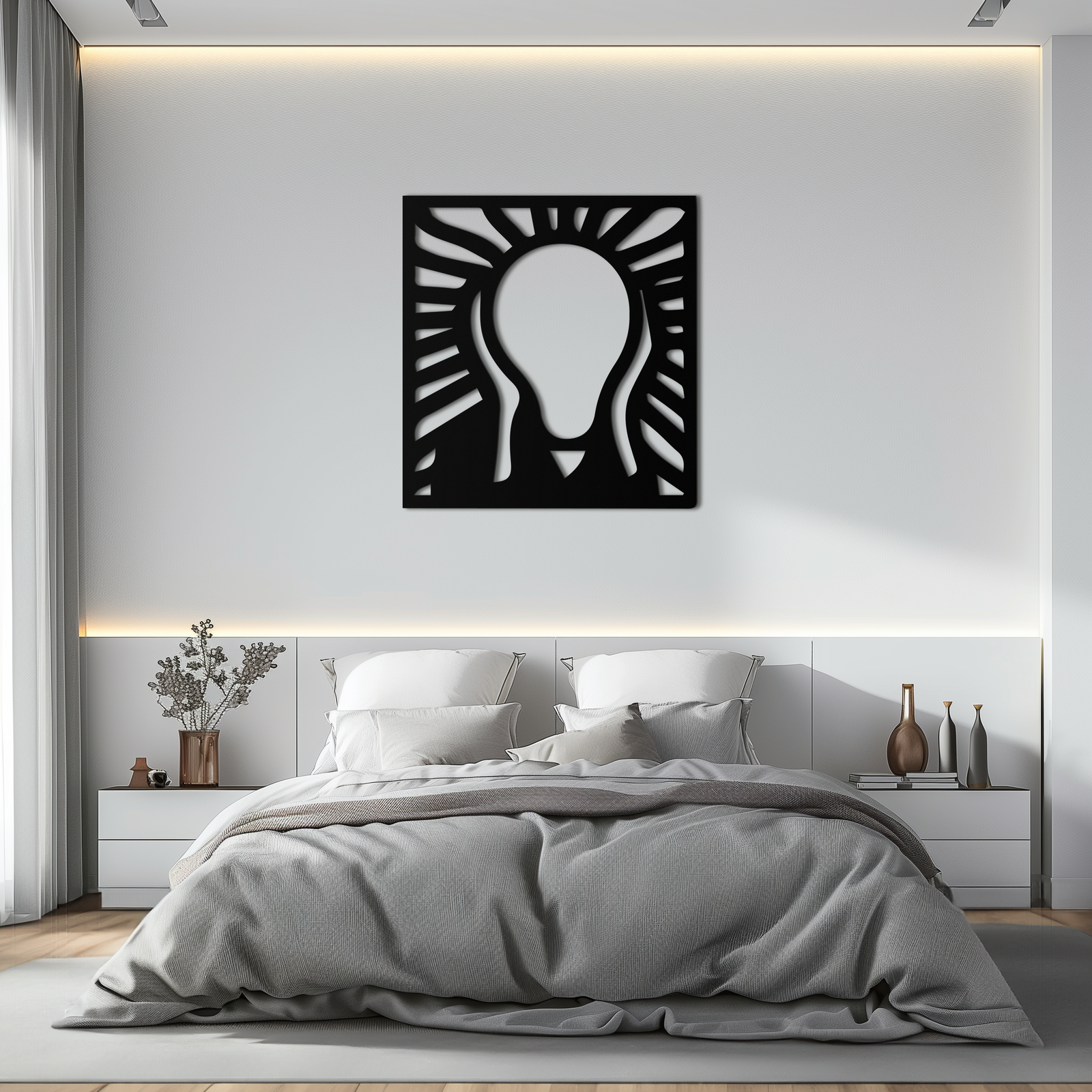 Çığlık Metal Duvar Sanatı - Minimalist Ekspresyonist Dekor- KAF179