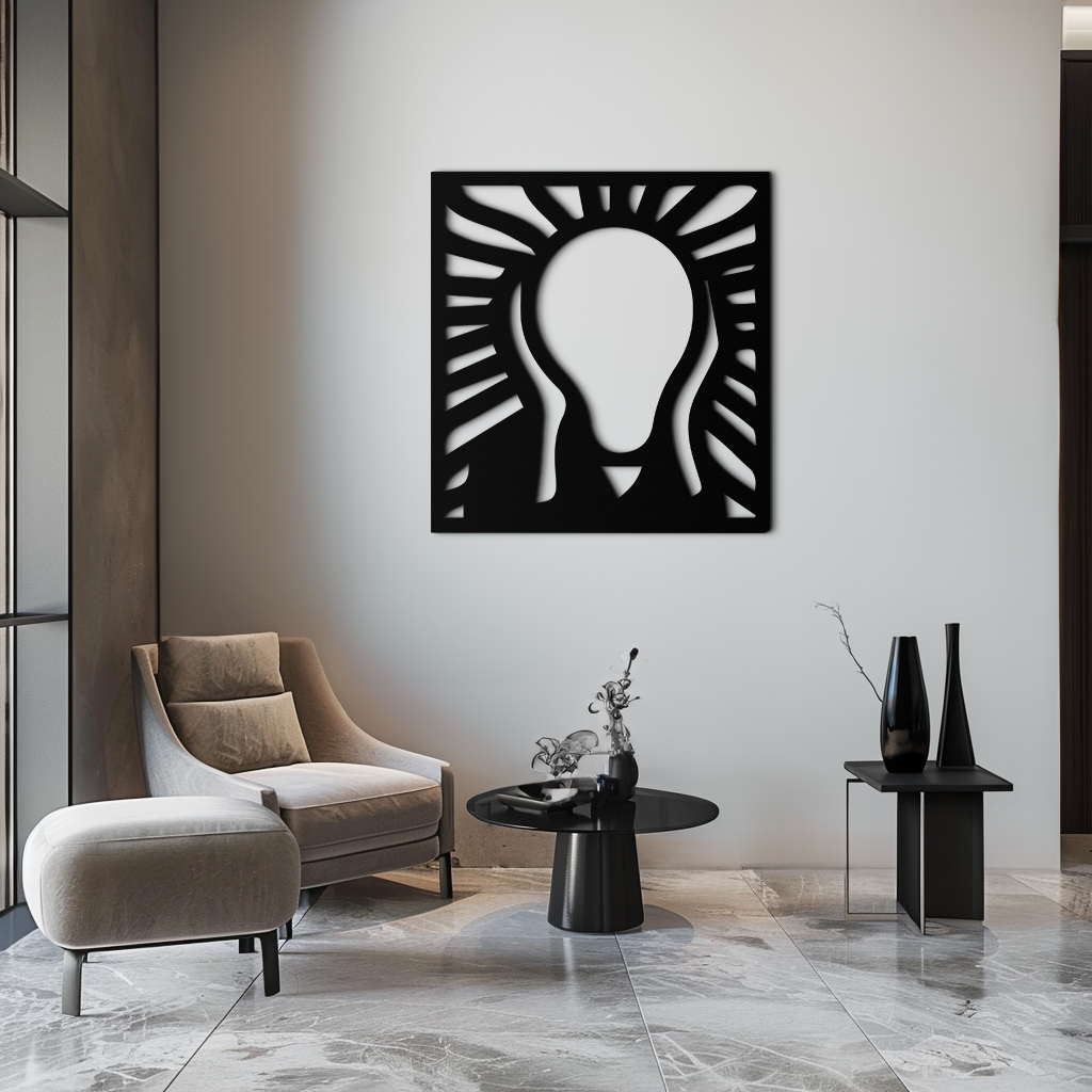 Çığlık Metal Duvar Sanatı - Minimalist Ekspresyonist Dekor- KAF179