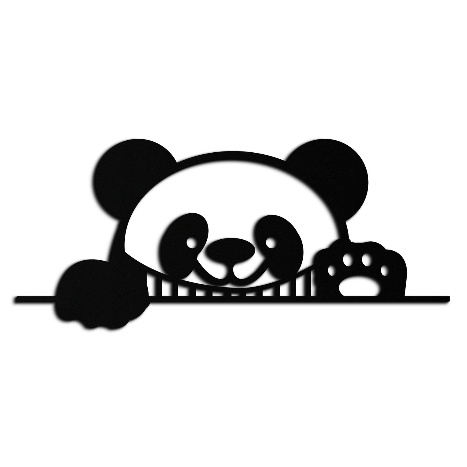 Panda Metal Duvar Sanatı - Sevimli Geometrik Panda Dekoru - KAF181