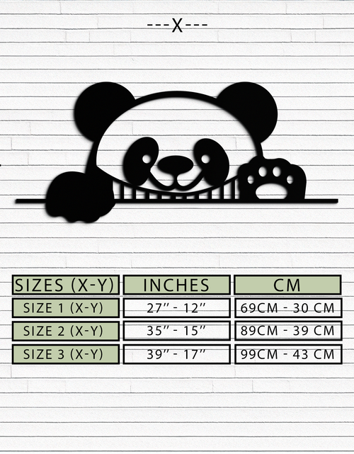 Resmi Galeri görüntüleyicisine yükleyin, Panda Metal Duvar Sanatı - Sevimli Geometrik Panda Dekoru - KAF181
