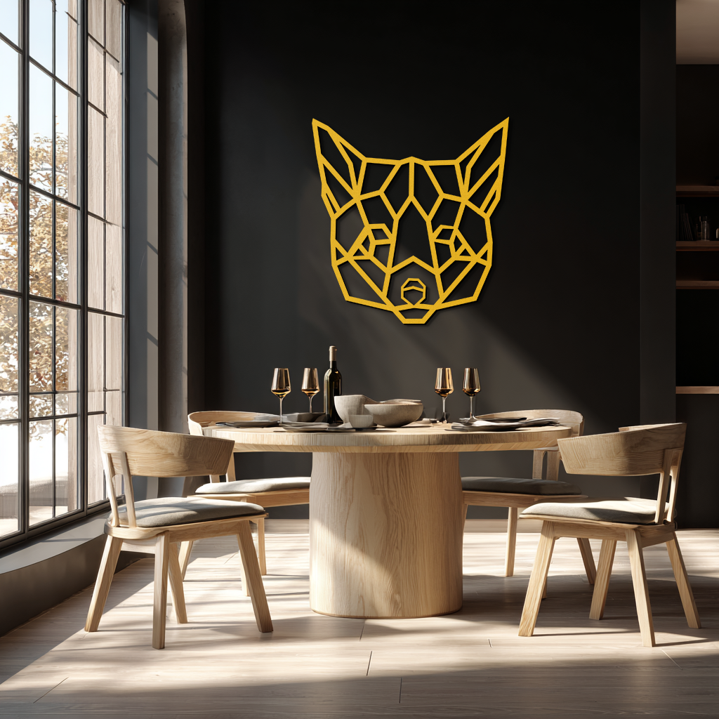 Geometric Fox Metal Wall Art - Modern Minimalist Decor- KAF182