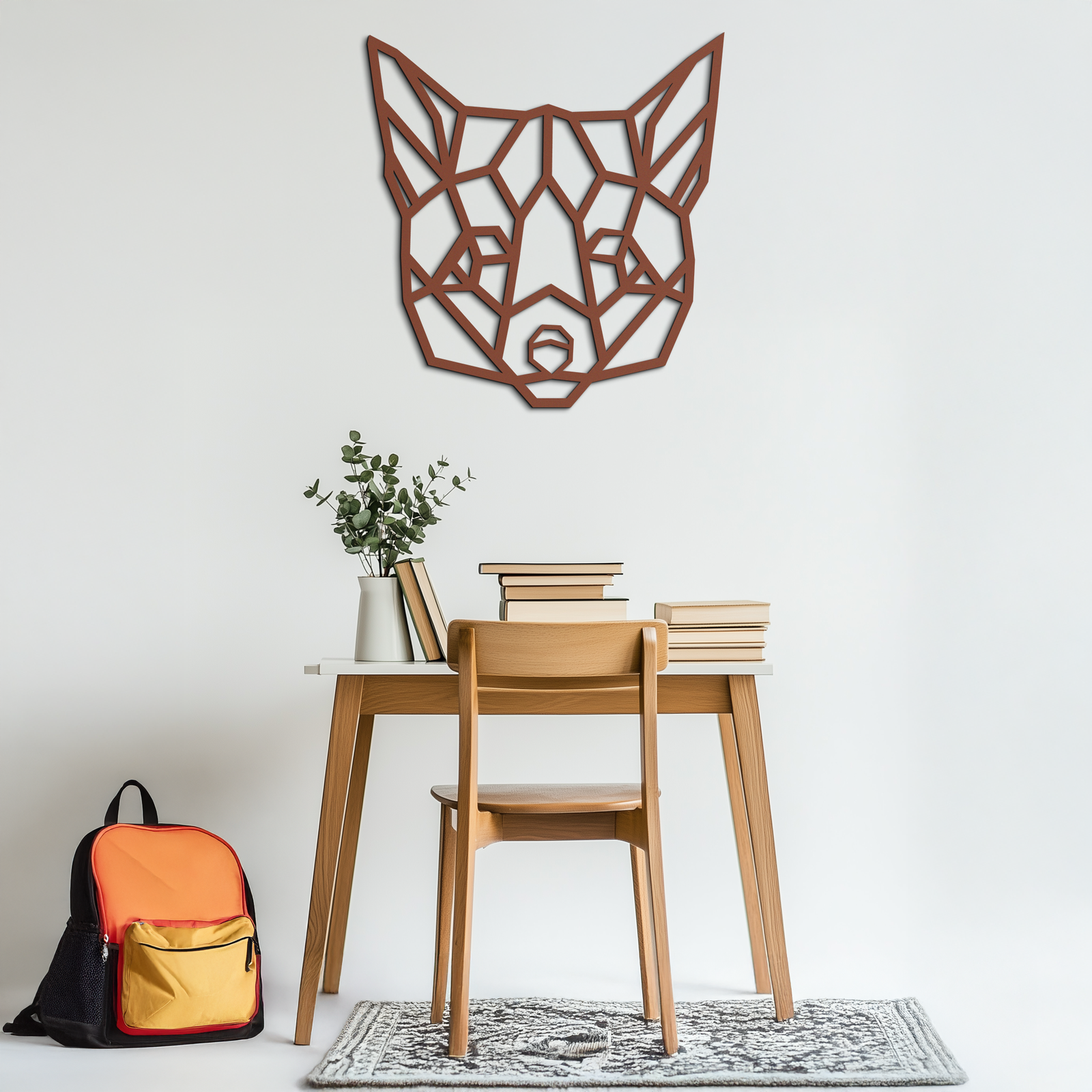 Geometric Fox Metal Wall Art - Modern Minimalist Decor- KAF182