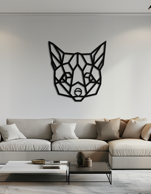 Load image into Gallery viewer, Geometric Fox Metal Wall Art - Modern Minimalist Decor- KAF182
