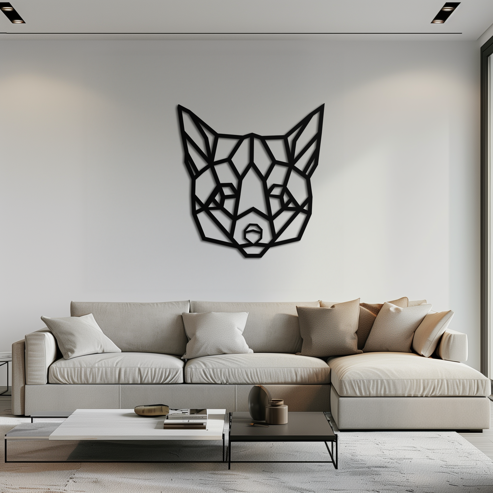 Geometric Fox Metal Wall Art - Modern Minimalist Decor- KAF182