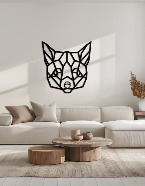 Load image into Gallery viewer, Geometric Fox Metal Wall Art - Modern Minimalist Decor- KAF182
