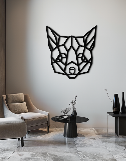 Load image into Gallery viewer, Geometric Fox Metal Wall Art - Modern Minimalist Decor- KAF182

