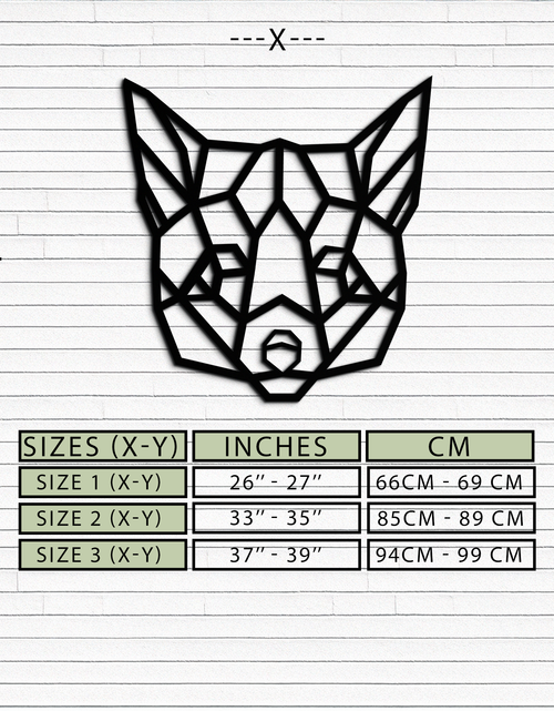 Load image into Gallery viewer, Geometric Fox Metal Wall Art - Modern Minimalist Decor- KAF182
