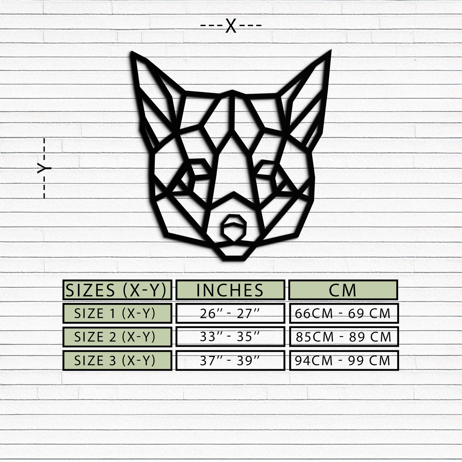 Geometric Fox Metal Wall Art - Modern Minimalist Decor- KAF182