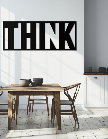 DÜŞÜN" Metal Duvar Sanatı - Minimalist İlham Verici Dekor- KAF184