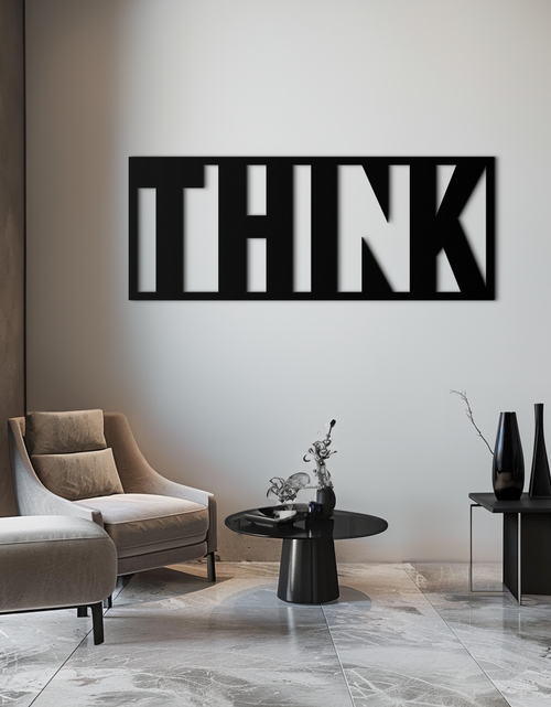 Load image into Gallery viewer, THINK&quot; Metal Wall Art - Minimalist Inspirational Decor- KAF184
